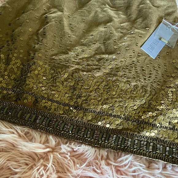 Jennifer Lopez Gold Beaded & Sequin Skirt Size 10 NEW - Picture 10 of 11